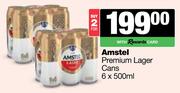 Amstel Premium Lager Cans-For 2 x 6 x 500ml