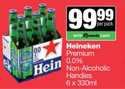 Heineken Premium 0.0% Non Alcoholic Handies-6 x 330ml