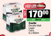 Castle Double Malt Lager Cans-For 2 x 6 x 500ml