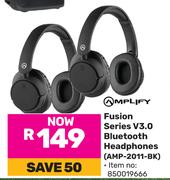 Amplify Fusion Series V3.0 Bluetooth Headphones AMP-2011-BK 850019666