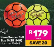 Peli Neon Socccer Ball Size 5 SB144N 756242