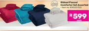 Ribbed Flannel Comforter Set Assorted 830223/222