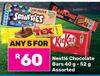 Nestle Chocolate Bars Assorted-For Any 5 x 40g-52g