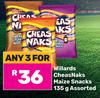 Willards CheasNaks Maize  Snacks Assorted-For Any 3 x 135g