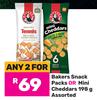 Bakers Snack Packs Or Mini Cheddars Assorted-For Any 2 x 198g