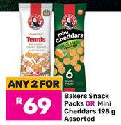 Bakers Snack Packs Or Mini Cheddars Assorted-For Any 2 x 198g