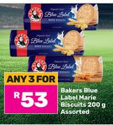 Bakers Blue Label Marie Biscuits Assorted-For Any 3 x 200g