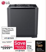 LG 18Kg Grey Twin Tub TT1861RWPT 10299814