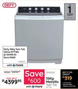 Defy 15kg Metallic Twin Tub DTT151 10120032