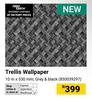 Trellis Wallpaper Grey & Black 10m x 530mm 850039297