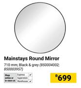 Mainstys Round Mirror Black & Grey 710mm 850004002, 850003957