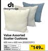 Design House Value Assorted Scatter Cushions 600mm x 600mm 850025291-Each