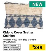 Oblong Cover Scatter Cushion Blue & Cream 400mm x 600mm 850024701
