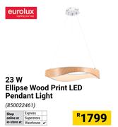 Eurolux 23W Ellipse Wood Print LED Pendant Light 850022461