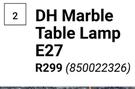 DH Marble Table Lamp E27 850022326