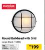 Eurolux Round Bulkhead With Grid Large Black 16866