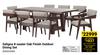 Saligna 8 Seater Oak Finish Outdoor Dining Set 850023089