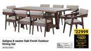 Saligna 8 Seater Oak Finish Outdoor Dining Set 850023089