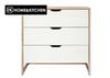 Home & Kitchen Jura Chest Of Drawers White 900mm 9h) x 450mm (w) x 9000mm (d) 774729