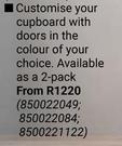 Home & Kitchen Modular Built In Cupboard (Priced From) 850022049,850022084,8500221122