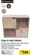 Fogo 4-Cube Cabinet Incl Hardware 612nn(h) x 600mm(w) X 288mm(d) 717262, 717264, 717255