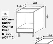 Home & Kitchen 600mm Under Counter Oven (Floor Units) 609115