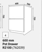 Home & Kitchen 600mm Pot Drawer (Floor Units) 762039