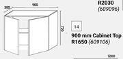 Home & Kitchen 900mm Cabinet Top (Wall Units) 609106