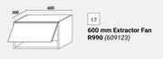 Home & Kitchen 600mm Extrator Fan (Wall Units) 609123