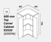 Home & Kitchen 600mm Top Corner Cabinet (Wall Units) 609096