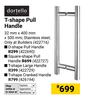 Dortello T-Shape Pull Handle 32mm X 400mm x 500mm 422716