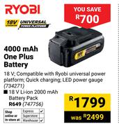 Ryobi 4000 mAh One Plus Battery 734271