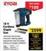 Ryobi 18V Cordless Staple Gun 640865
