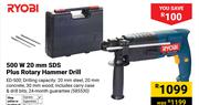 Ryobi 500W 20mm SDS Plus Rotary Hammer Drill ED-500