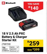 Einhell 18V 2.5 Ah PXC Battery & Charger Starter Kit 768724