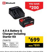Einhell 4.0 A Battery & Charger Including Starter Kit 765673