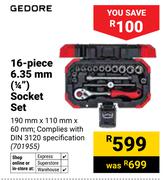 Gedore 16-Piece 6.35mm (1/4") Socket Set 701955