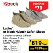 Beck Ladies Or Men's Nubuck Safari Shoes-Per Pair