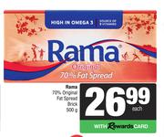 Rama 70% Original Fat Spread Brick-500g