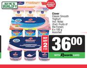 Clover Classic Smooth Yoghurt Assorted-For 2 x 6 x 100g