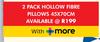 Sleepmasters 2 Pack Hollow Fibre Pillows 45 x 70cm