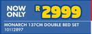 Cozy Nights Monarch 137cm Double Bed Set 10112897