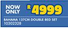 Restonic Bahama 137cm Double Bed Set 10302328 Free Twin Pack Pillows