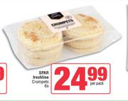 Spar Freshline Crumpets-6s Per Pack