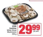 Spar Freshline White Sliced Mushrooms-250g Per Pack