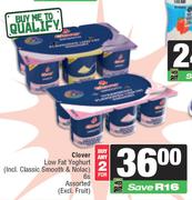 Clover Low Fat Yoghurt Assorted-For 2 x 6s