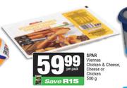 Spar Viennas Chicken & Cheese, Cheese Or Chicken-500g