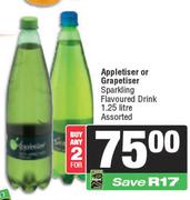 Appletiser Or Grapetiser Sparkling Flavoured Drink Assorted-For 2 x 1.25L