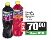 Energade Sports Drink Concentrate Assorted-For 2 x 750ml