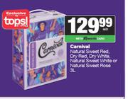 Carnival NL Sweet Red,Dry Red,Dry White,NL Sweet White Or NL Sweet Rose-3L